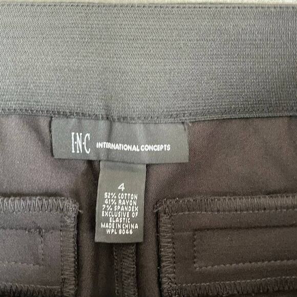 INC International Concepts Black Pull On Pants Size 4 Cotton Rayon Spandex - Picture 3 of 7